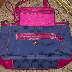 Coach handbag with wallet